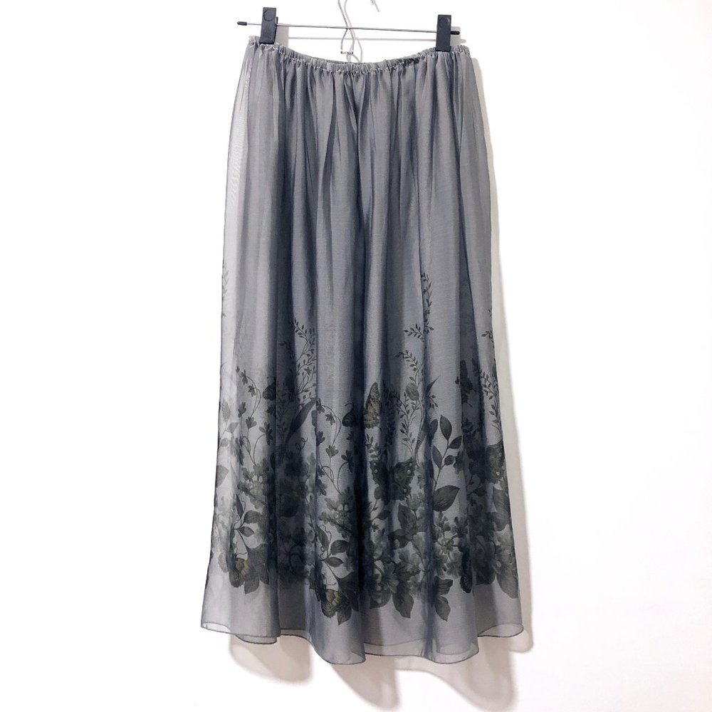 Vintage Sheer Silk Skirt Goth Butterfly Maxi Sz 27